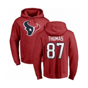 NFL Nike Houston Texans #87 Demaryius Thomas Red Name & Number Logo Pullover Hoodie