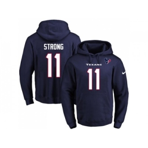 Nike Houston Texans #11 Jaelen Strong Navy Blue Name & Number Pullover NFL Hoodie