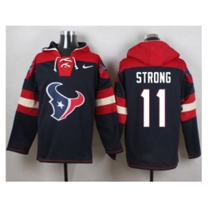 Nike Houston Texans #11 Jaelen Strong Navy Blue Player Pullover Hoodie
