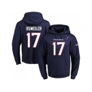 Nike Houston Texans #17 Brock Osweiler Navy Blue Name & Number Pullover NFL Hoodie