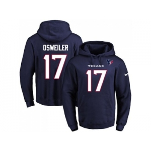 Nike Houston Texans #17 Brock Osweiler Navy Blue Name & Number Pullover NFL Hoodie