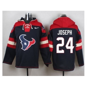 Nike Houston Texans #24 Johnathan Joseph Navy Blue Player Pullover Hoodie