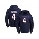 Nike Houston Texans #4 Deshaun Watson Navy Blue Name & Number Pullover NFL Hoodie