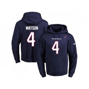 Nike Houston Texans #4 Deshaun Watson Navy Blue Name & Number Pullover NFL Hoodie