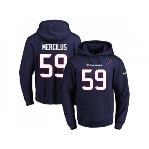 Nike Houston Texans #59 Whitney Mercilus Navy Blue Name & Number Pullover NFL Hoodie