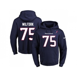 Nike Houston Texans #75 Vince Wilfork Navy Blue Name & Number Pullover NFL Hoodie