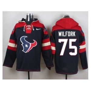 Nike Houston Texans #75 Vince Wilfork Navy Blue Player Pullover Hoodie