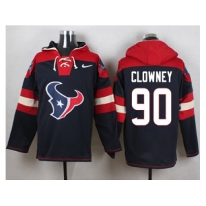 Nike Houston Texans #90 Jadeveon Clowney Blue Player Pullover Hoodie