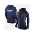 Women Nike Houston Texans Full-Zip Performance Hoodie Dark Blue