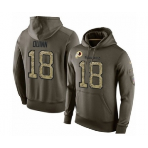 Football Men's Washington Redskins #18 Trey Quinn Green Salute To Service Pullover Hoodie