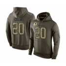 Football Men's Washington Redskins #20 Landon Collins Green Salute To Service Pullover Hoodie