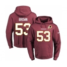 Football Men's Washington Redskins #53 Zach Brown Burgundy Red Name & Number Pullover Hoodie