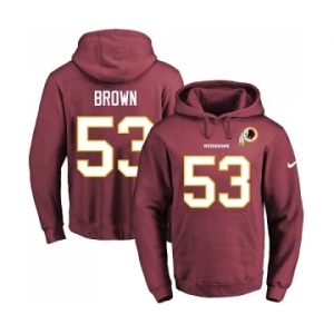 Football Men's Washington Redskins #53 Zach Brown Burgundy Red Name & Number Pullover Hoodie