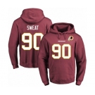 Football Men's Washington Redskins #90 Montez Sweat Red Name & Number Pullover Hoodie