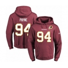 Football Men's Washington Redskins #94 Da'Ron Payne Burgundy Red Name & Number Pullover Hoodie