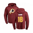 Football Washington Redskins #18 Trey Quinn Maroon Name & Number Logo Pullover Hoodie