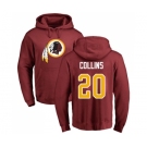 Football Washington Redskins #20 Landon Collins Maroon Name & Number Logo Pullover Hoodie