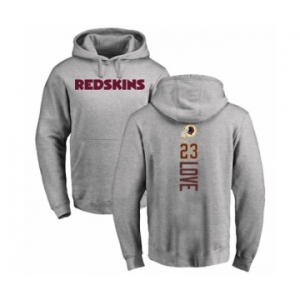 Football Washington Redskins #23 Bryce Love Ash Backer Pullover Hoodie