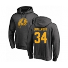 Football Washington Redskins #34 Wendell Smallwood Ash One Color Pullover Hoodie