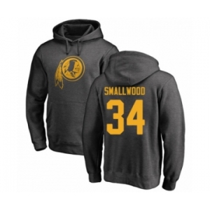 Football Washington Redskins #34 Wendell Smallwood Ash One Color Pullover Hoodie