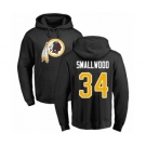 Football Washington Redskins #34 Wendell Smallwood Black Name & Number Logo Pullover Hoodie