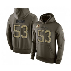 Football Washington Redskins #53 Zach Brown Green Salute To Service Men's Pullover Hoodie