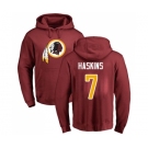 Football Washington Redskins #7 Dwayne Haskins Maroon Name & Number Logo Pullover Hoodie