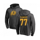 Football Washington Redskins #77 Ereck Flowers Ash One Color Pullover Hoodie