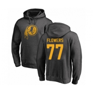 Football Washington Redskins #77 Ereck Flowers Ash One Color Pullover Hoodie