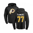 Football Washington Redskins #77 Ereck Flowers Black Name & Number Logo Pullover Hoodie