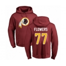 Football Washington Redskins #77 Ereck Flowers Maroon Name & Number Logo Pullover Hoodie