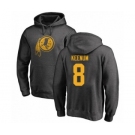 Football Washington Redskins #8 Case Keenum Ash One Color Pullover Hoodie