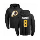 Football Washington Redskins #8 Case Keenum Black Name & Number Logo Pullover Hoodie