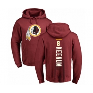 Football Washington Redskins #8 Case Keenum Maroon Backer Pullover Hoodie
