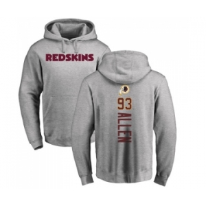 NFL Nike Washington Redskins #93 Jonathan Allen Ash Backer Pullover Hoodie