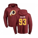 NFL Nike Washington Redskins #93 Jonathan Allen Maroon Name & Number Logo Pullover Hoodie