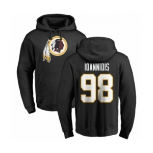 NFL Nike Washington Redskins #98 Matt Ioannidis Black Name & Number Logo Pullover Hoodie