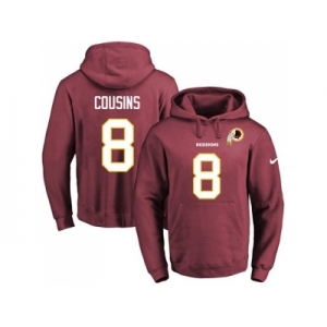 Nike Washington Redskins #8 Kirk Cousins Burgundy Red Name & Number Pullover NFL Hoodie