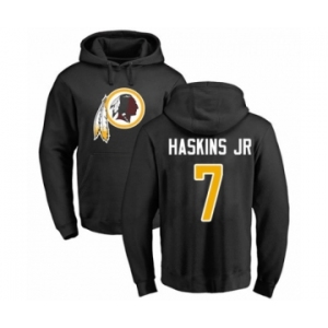 Washington Redskins #7 Dwayne Haskins Black Name & Number Logo Pullover Hoodie