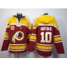 nike nfl jerseys washington redskins #10 robert griffin iii yellow-red[pullover hooded sweatshirt]