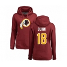 Football Women's Washington Redskins #18 Trey Quinn Maroon Name & Number Logo Pullover Hoodie