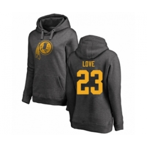 Football Women's Washington Redskins #23 Bryce Love Ash One Color Pullover Hoodie