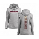 Football Women's Washington Redskins #34 Wendell Smallwood Ash Backer Pullover Hoodie