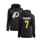 Football Women's Washington Redskins #7 Dwayne Haskins Black Name & Number Logo Pullover Hoodie