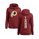 Football Women's Washington Redskins #7 Dwayne Haskins Maroon Backer Pullover Hoodie