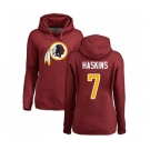 Football Women's Washington Redskins #7 Dwayne Haskins Maroon Name & Number Logo Pullover Hoodie