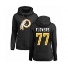 Football Women's Washington Redskins #77 Ereck Flowers Black Name & Number Logo Pullover Hoodie