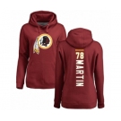 Football Women's Washington Redskins #78 Wes Martin Maroon Backer Pullover Hoodie