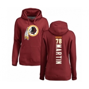 Football Women's Washington Redskins #78 Wes Martin Maroon Backer Pullover Hoodie