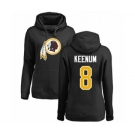 Football Women's Washington Redskins #8 Case Keenum Black Name & Number Logo Pullover Hoodie